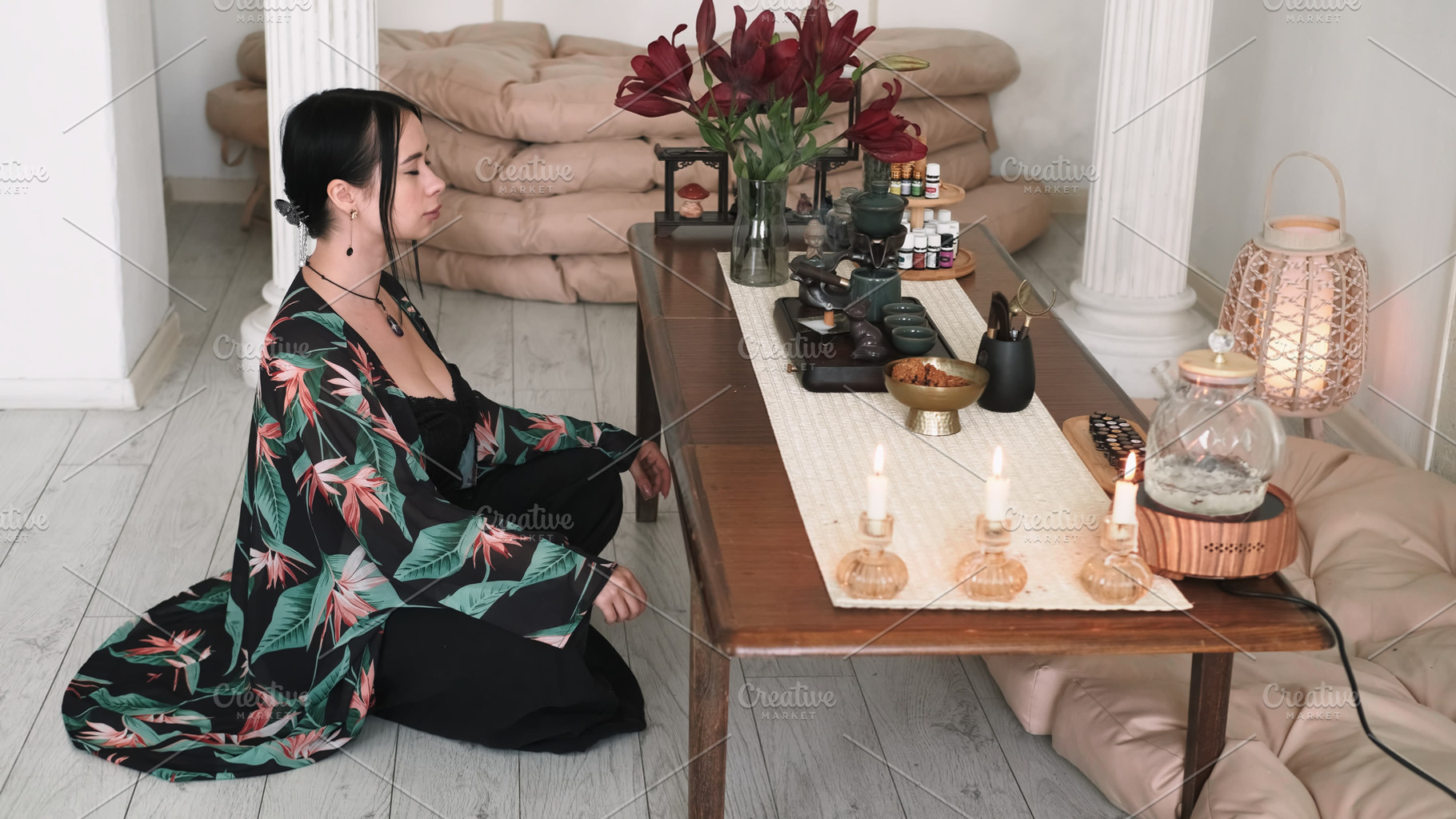 Female meditation spiritual zen practicing yoga, a Person Photo by Photo Drive Studio