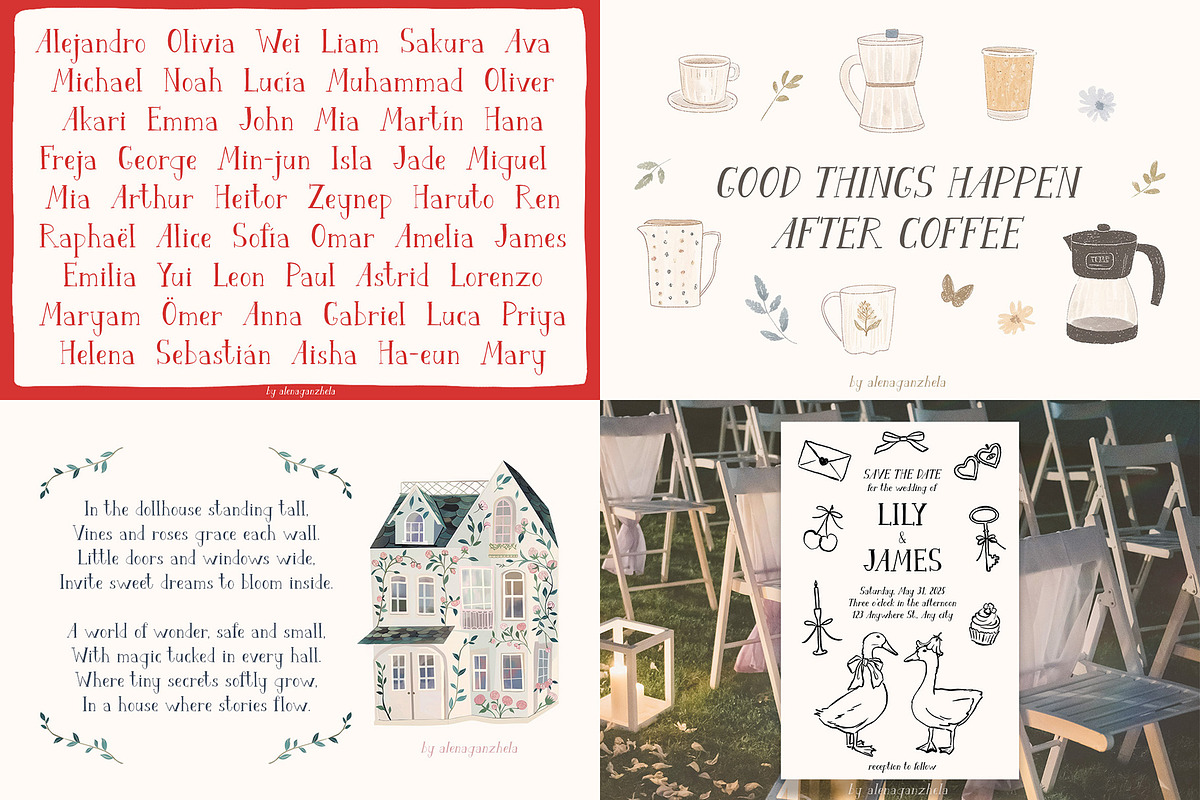 Handwritten FONT BUNDLE, a Handwritten Font by alenaganzhela (Photo 10 of 22)