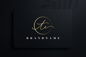 Letter TE Handwritten Signature Logo