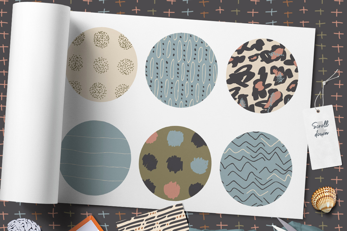 Neutral Hand Drawn Patterns Bundle, a Pattern Graphic by WBS Design (Photo 2 of 2)