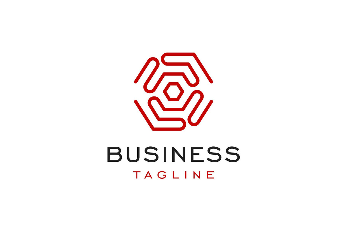 Hexagon Tech Lines Logo, a Branding & Logo Template by Buqancreative (Photo 1 of 2)