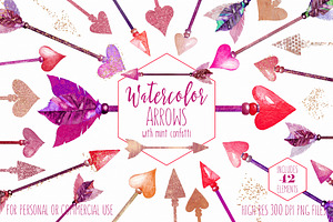 Pink & Rose Gold Arrow Graphics, an Illustration by ClipartBrat Graphics