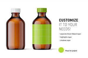 Amber Pharmacy Bottle Mockup 150ml