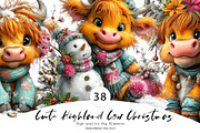 Cute Highland Cow Christmas clipart, a Seasonal Illustration by CreationArt (Thumbnail 1 of 7)