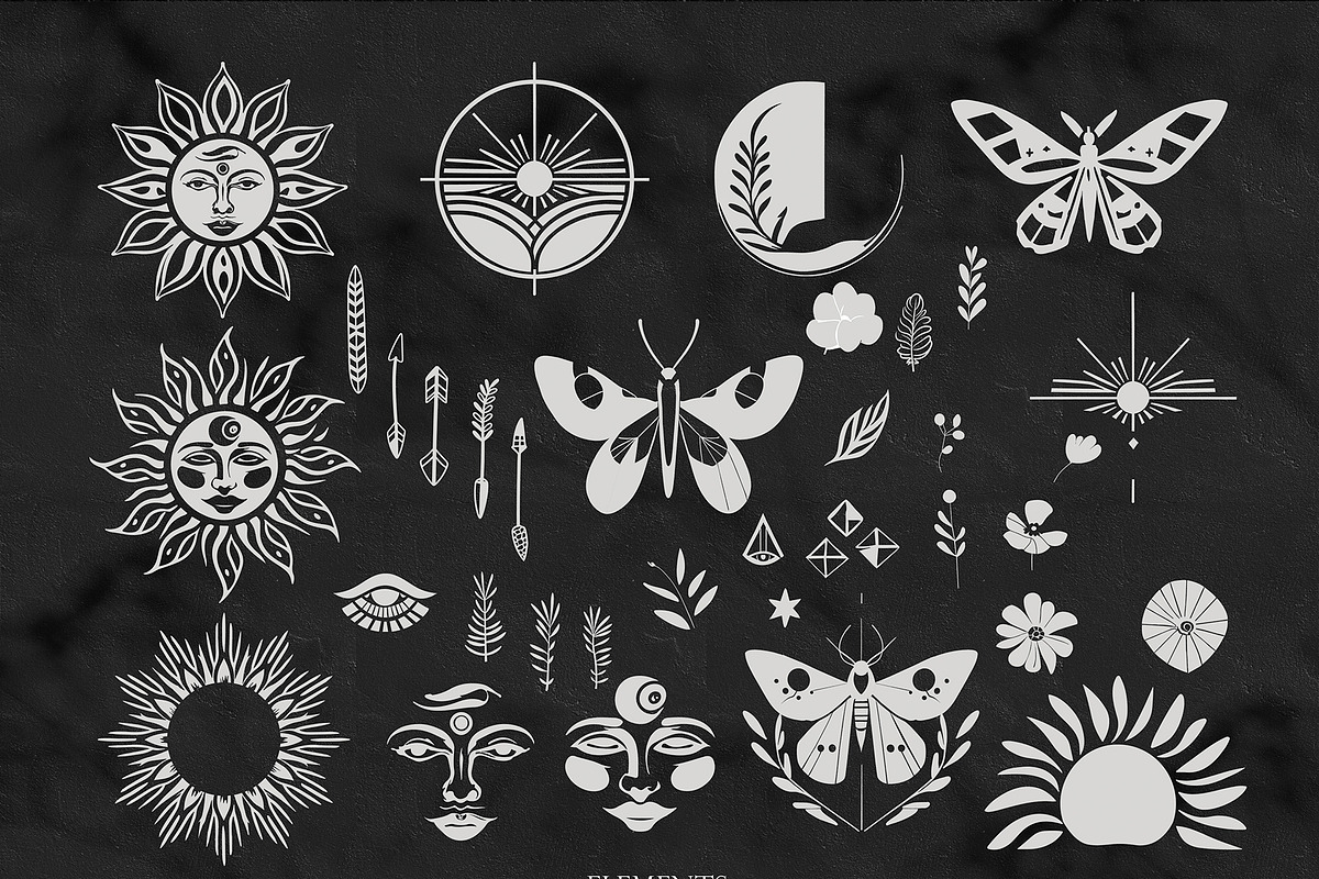 Boho Celestial Clipart – Witchy Line, a Decorative Illustration by NatalieArtsDenysenko (Photo 3 of 6)