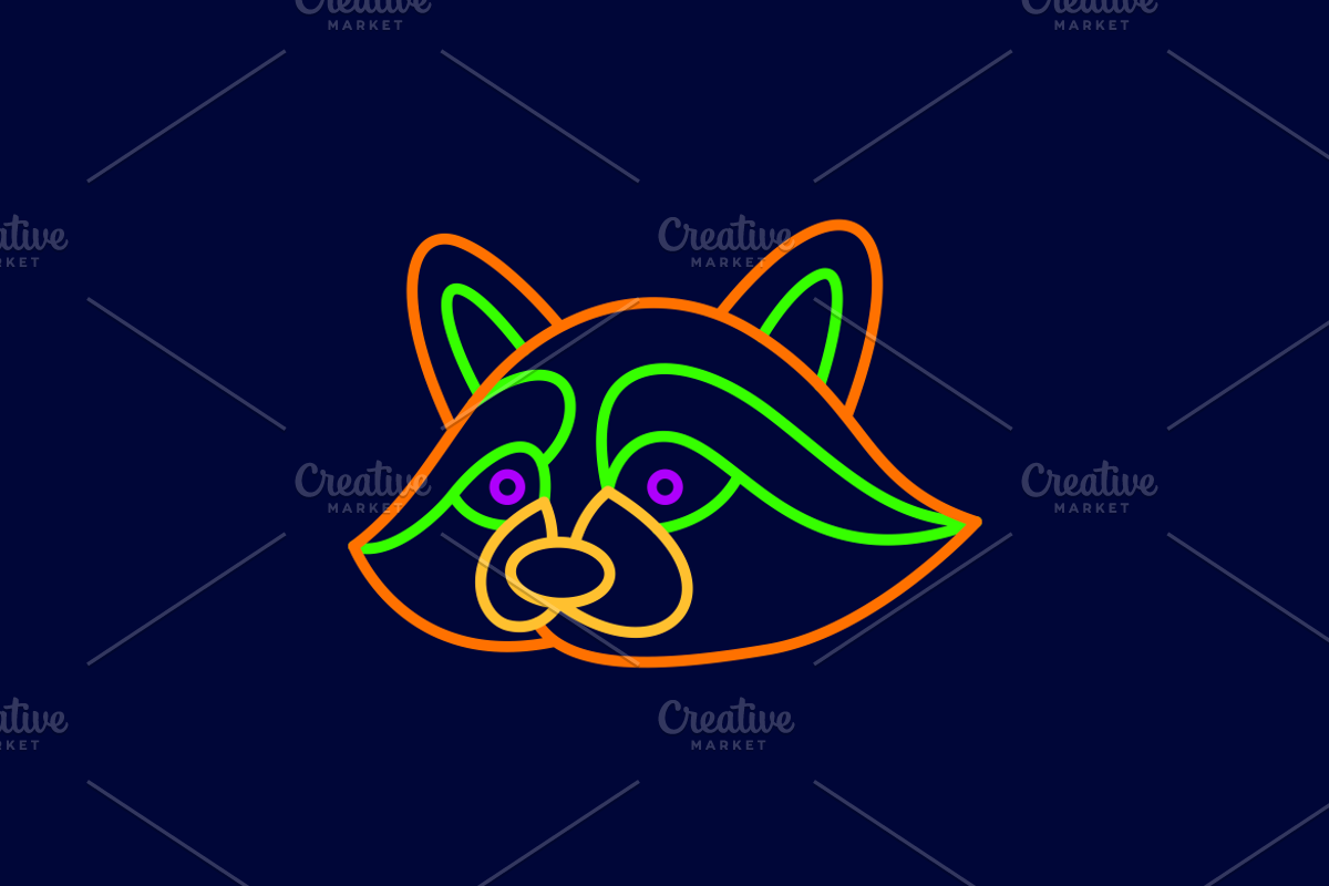 Racoon Line art Logo Template, a Branding & Logo Template by EndR_ID (Photo 3 of 3)