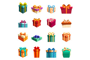 Present boxes. Cartoon gift paper, an Object Illustration by Valerie Bodnar