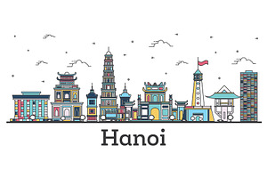 Outline Hanoi Vietnam City Skyline