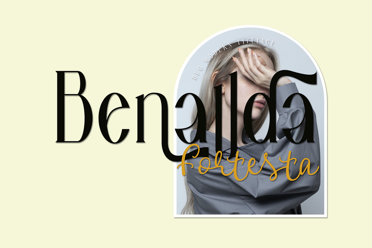 Benallda Fortesta Duo Font, a Serif Font by Humaira_std (Photo 1 of 10)