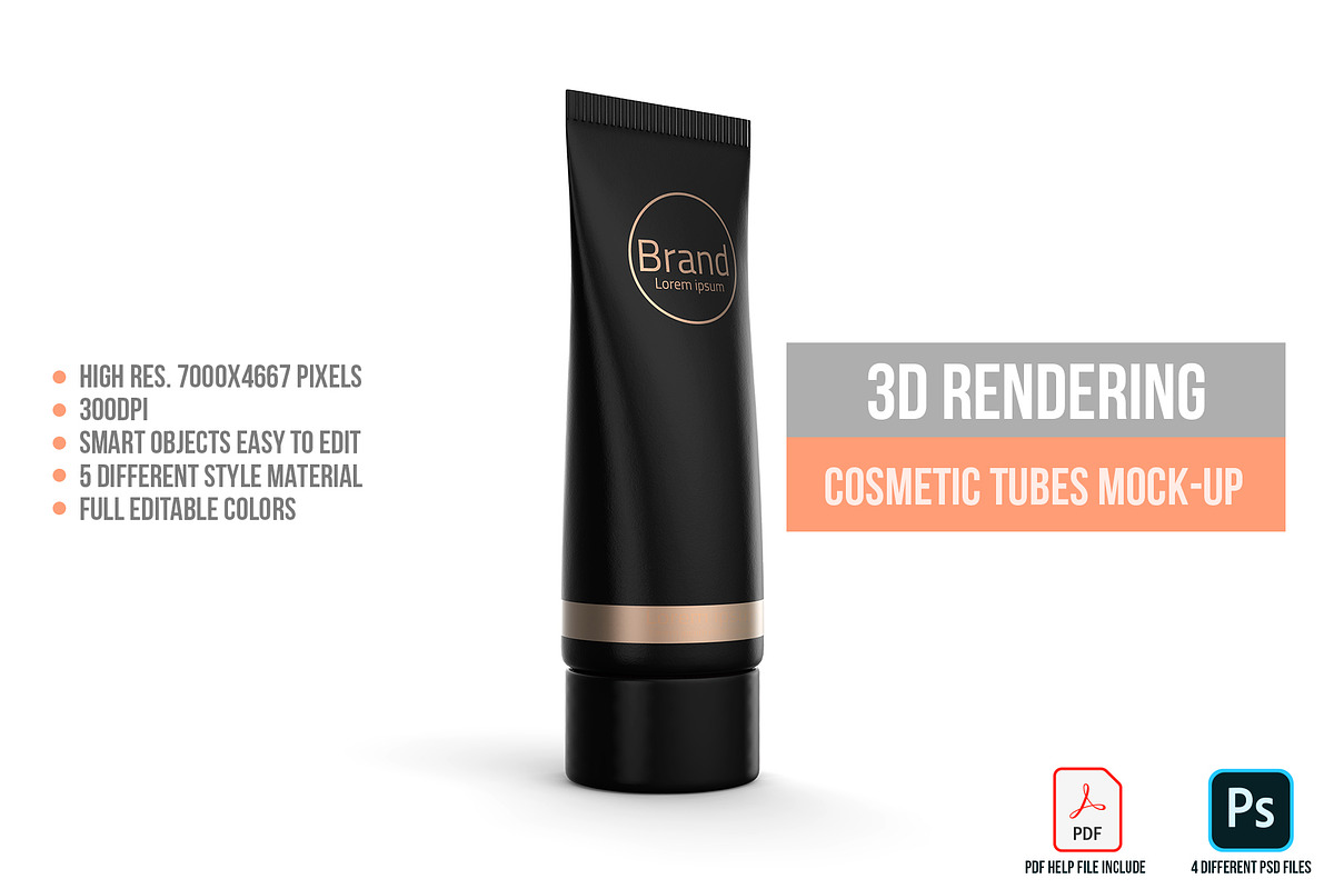 3D Rendering Cosmetic Tubes Mock-up, a Packaging Mockup by graystudio (Photo 9 of 50)
