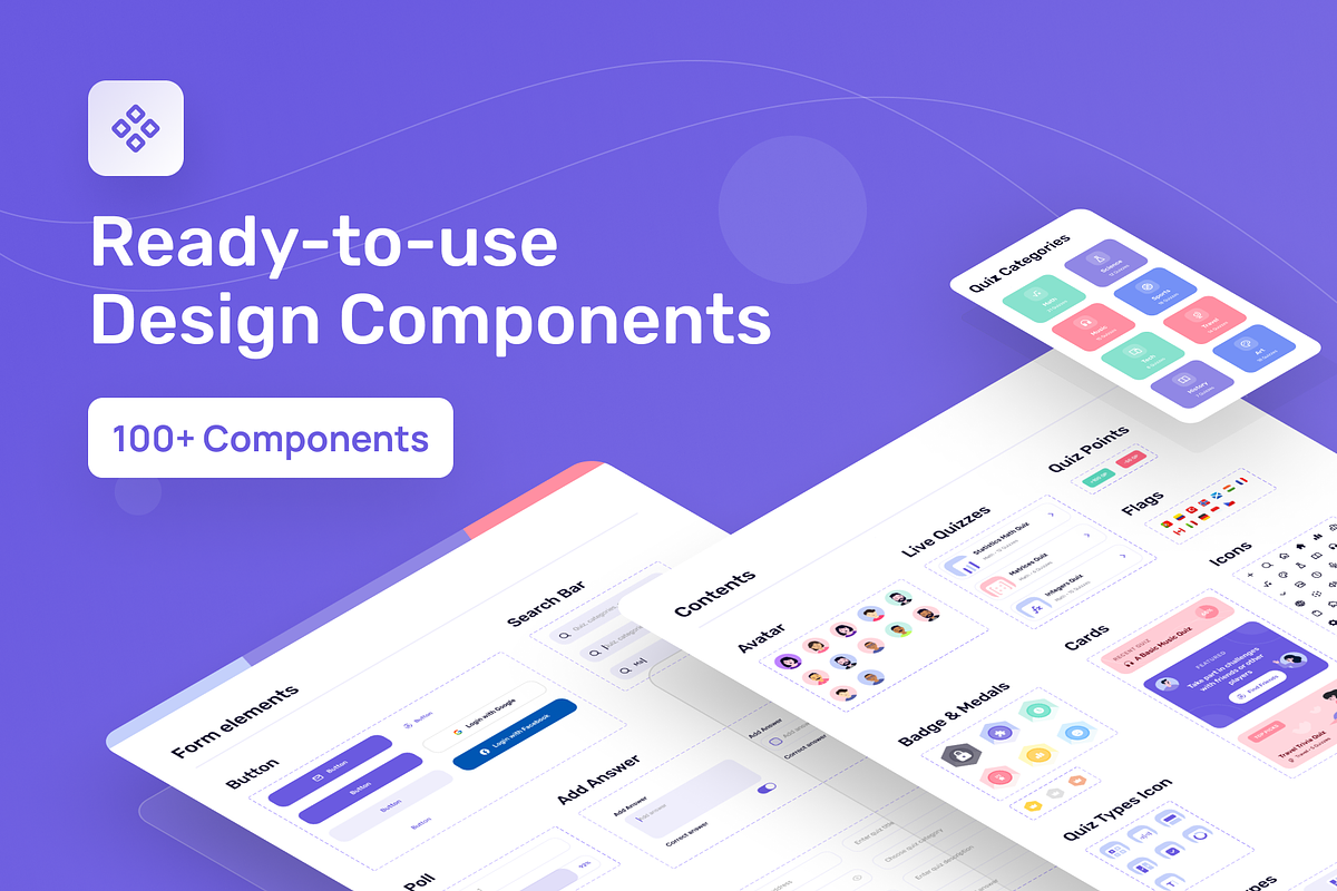 Queezy - Quiz App Mobile UI Kit, an UI Kit Template by dhuhacreative (Photo 7 of 8)
