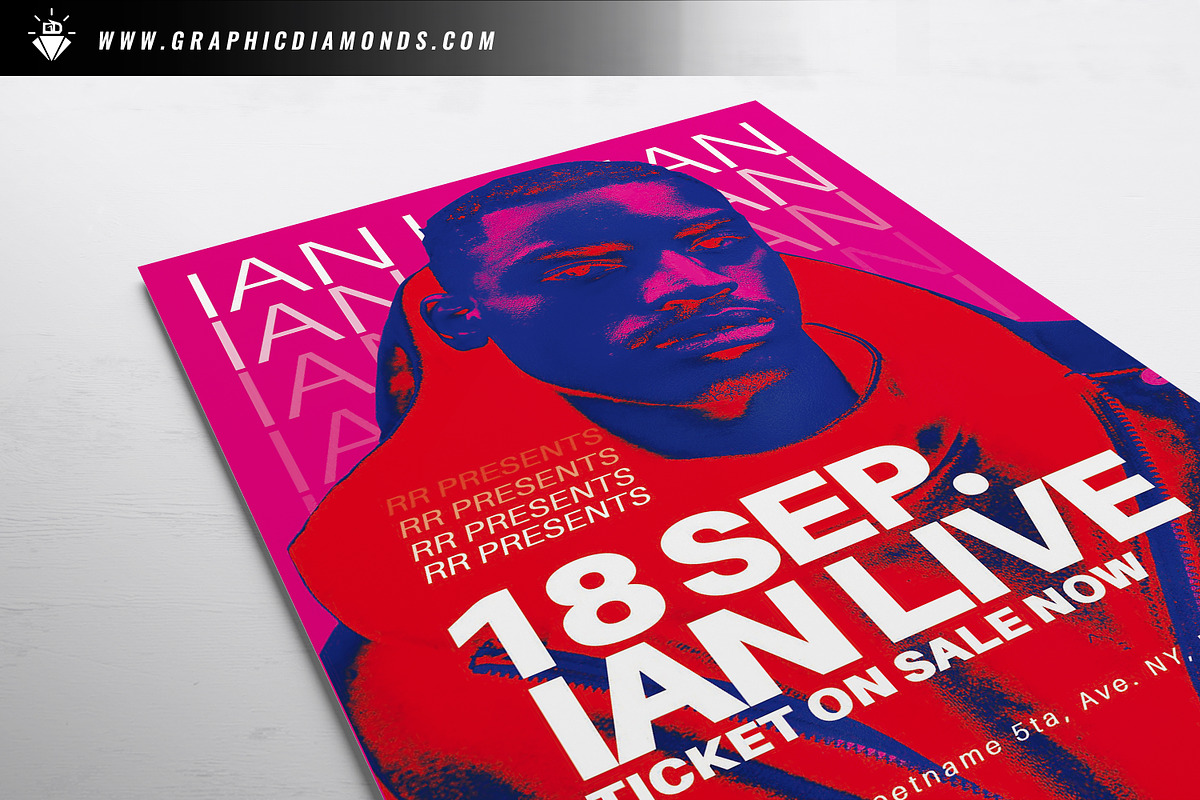 Music Flyer Template, a Flyer Template by GraphicDiamonds (Photo 3 of 6)