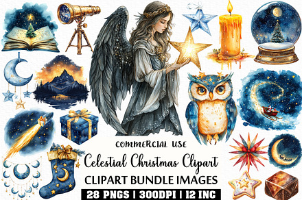 Celestial Christmas Clipart