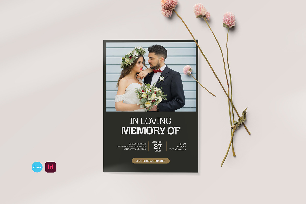 Heaven Funeral Program Template, an Invitation Template by Creatiya Type (Photo 1 of 6)