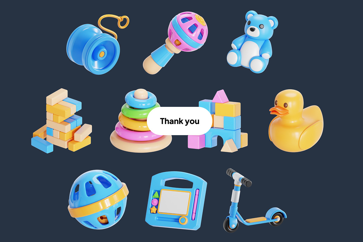 Kids Toys 3D Icon Pack, an Object 3D Model by Nate Studios (Photo 6 of 6)