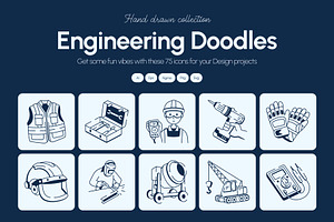 Engineering Doodle Icon Set, an Outline Icon by Vectors Market