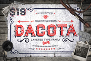 Dacota Layered Typeface + Extras, a Serif Font by Heybing Supply Co. (Thumbnail 1 of 5)
