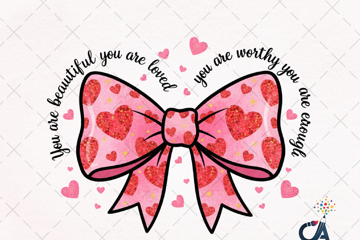 Watercolor Glitter Pink Bow PNG, an Illustration by Creative Art (Photo 1 of 6)