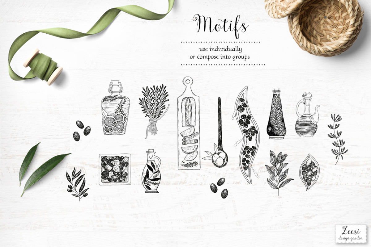Olives Marinade Patterns & Motifs, a Pattern Graphic by Zeesi Design Garden (Photo 6 of 10)