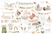 Eco Baby Shower Watercolor clipart, an Illustration by Alisles (Thumbnail 2 of 15)