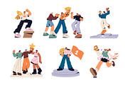 Happy people winners with awards set, a Person Illustration by PaperTrident (Thumbnail 1 of 13)