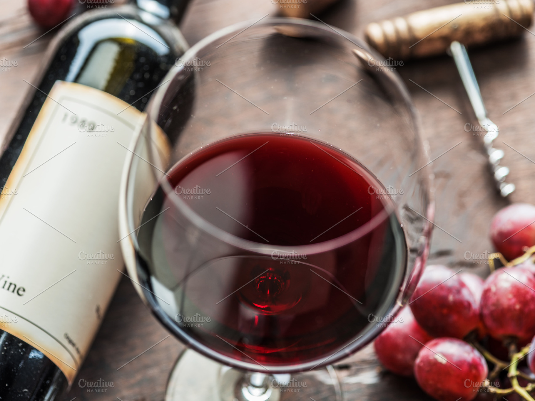 Wine glass, grapes and glass, a Food & Drink Photo by Volff