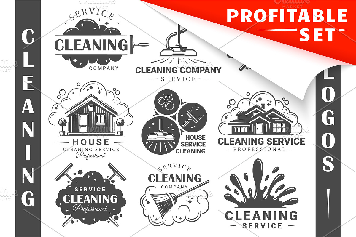 18 Cleaner Service Logos Templates, a Branding & Logo Template by Art Design (Photo 1 of 11)