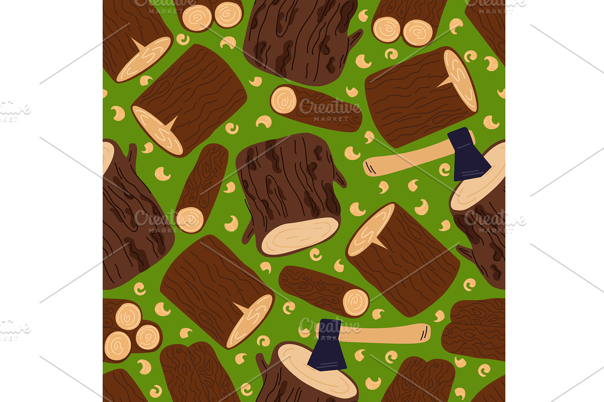 Firewood preparation. Wooden logs, an Object Illustration by Vectorbuum