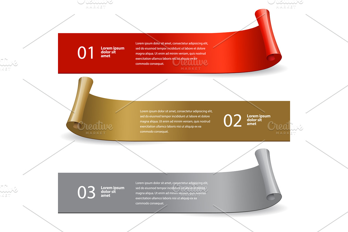 Ribbons set. Infographic template, a Books & Magazine Mockup by Sunny ...