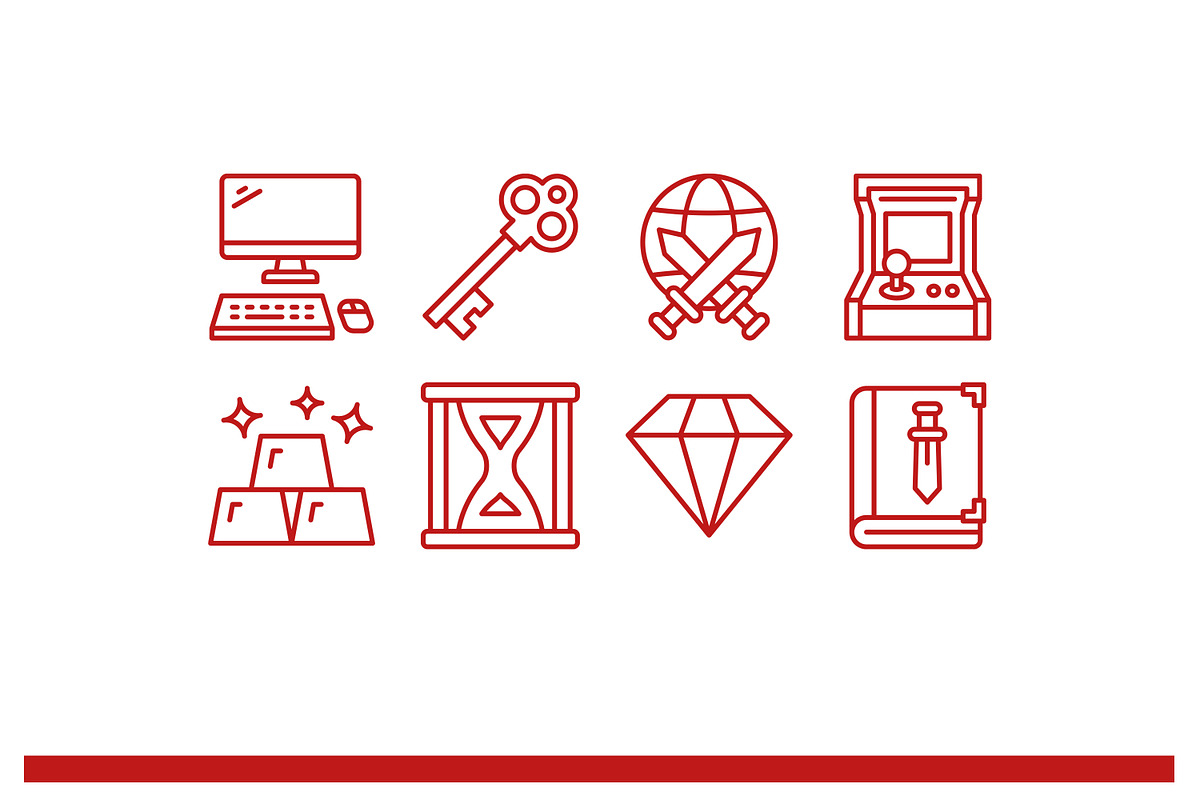 Gaming Icon Set, an Outline Icon by Tekuni (Photo 9 of 10)