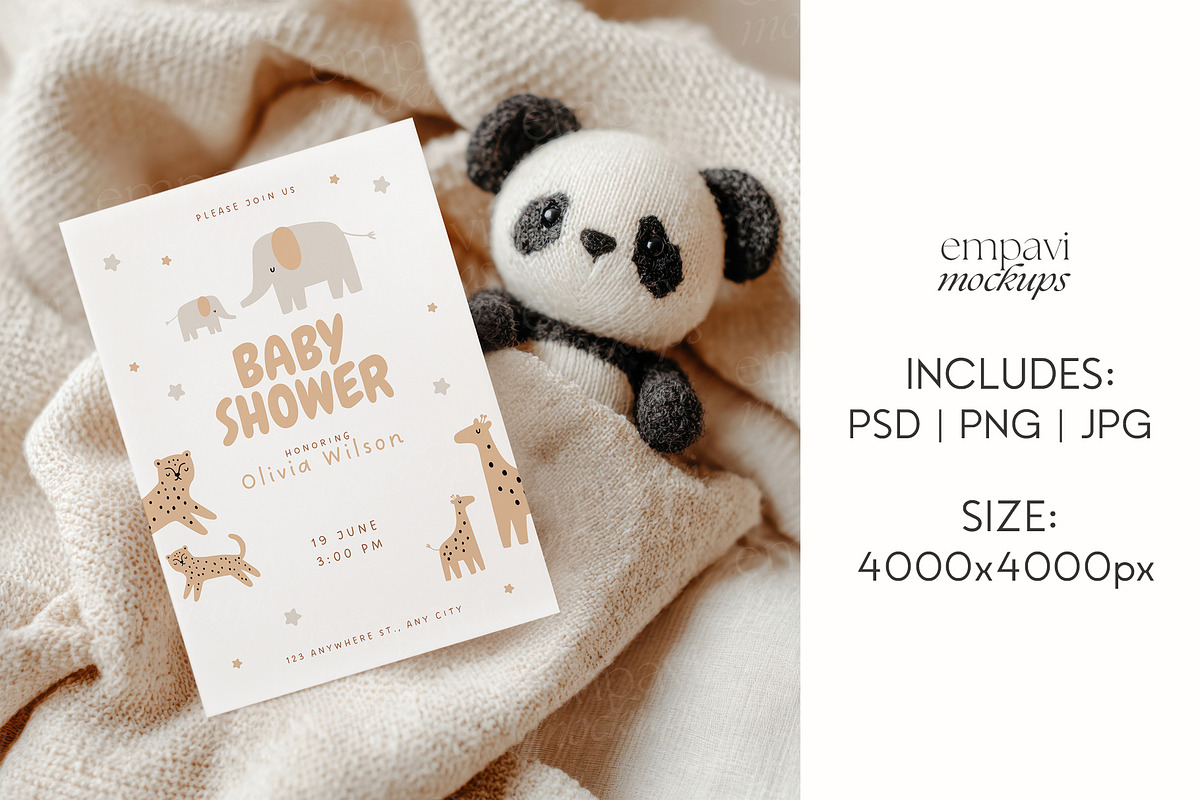 5x7 Baby Shower Card Mockup, a Mockup by EmpaviMockups (Photo 5 of 8)