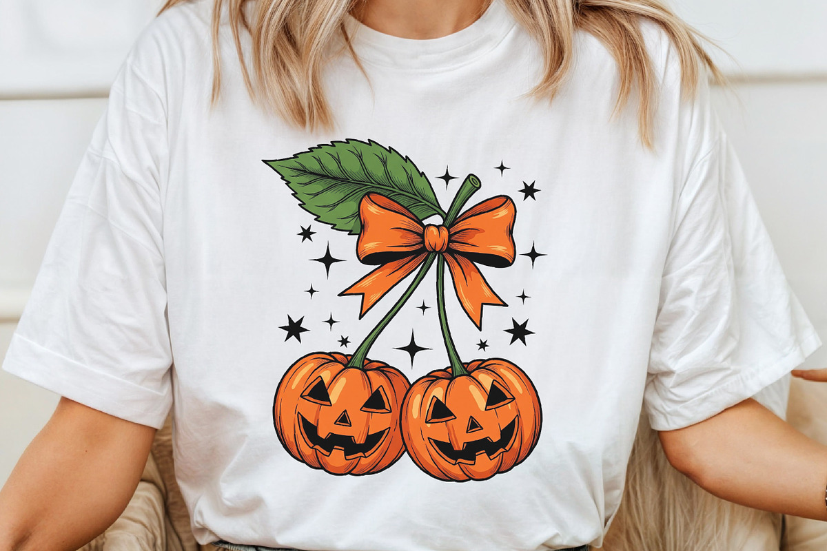 Pumpkin Cherries Halloween Bow Fall, an Illustration by Craft Nest (Photo 5 of 7)