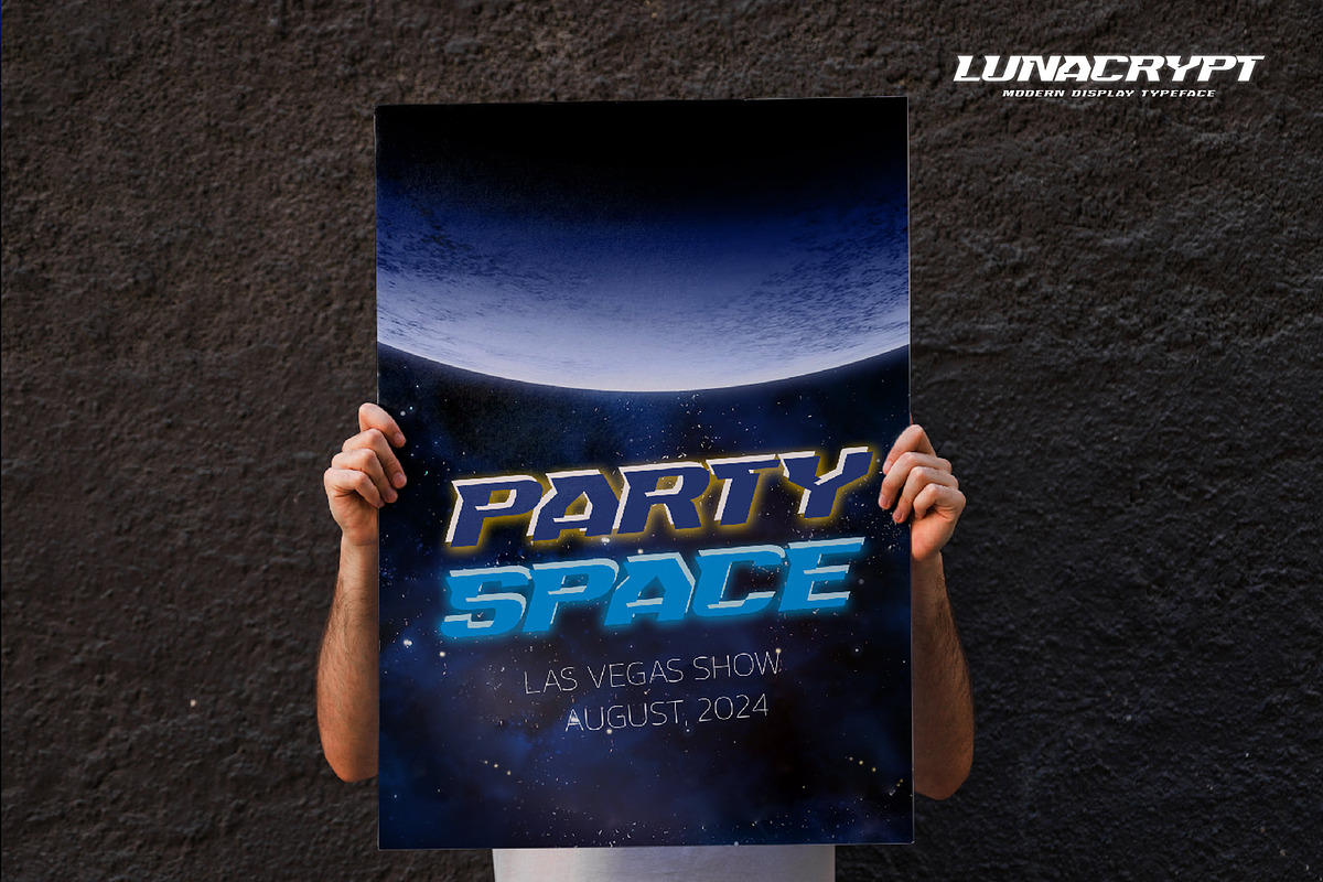 LUNACRYPT - Modern Display Typeface, a Font by Gassstype (Photo 8 of 8)