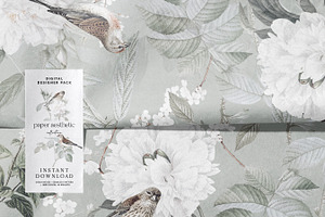 Woodland Flower Birds Paper Pack