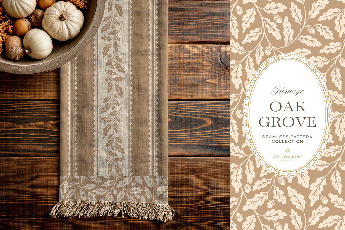 Oak & Acorn Autumn Patterns - Tan, a Pattern Graphic by Eclectic Anthology (Photo 12 of 13)