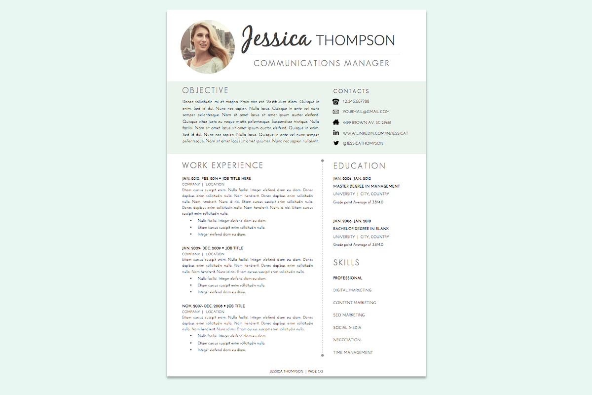 Resume Template + Cover Letter WORD, a Resume Template by PAPPERMINT RESUME STUDIO (Photo 5 of 5)