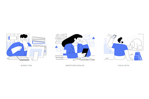 Digital overload isolated cartoon, a Person Illustration by Visual Generation