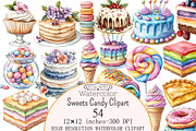 Watercolor Sweets Candy Clipart, a Seasonal Illustration by Design Market (Thumbnail 1 of 5)