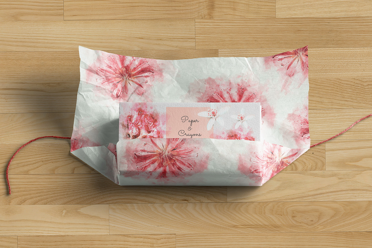 Red Watercolor Flower Set, an Illustration by PaperAndCrayons (Photo 5 of 5)