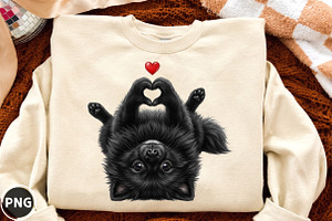 Cute Black Dog Heart Paws Love, a Seasonal Illustration by designcity5