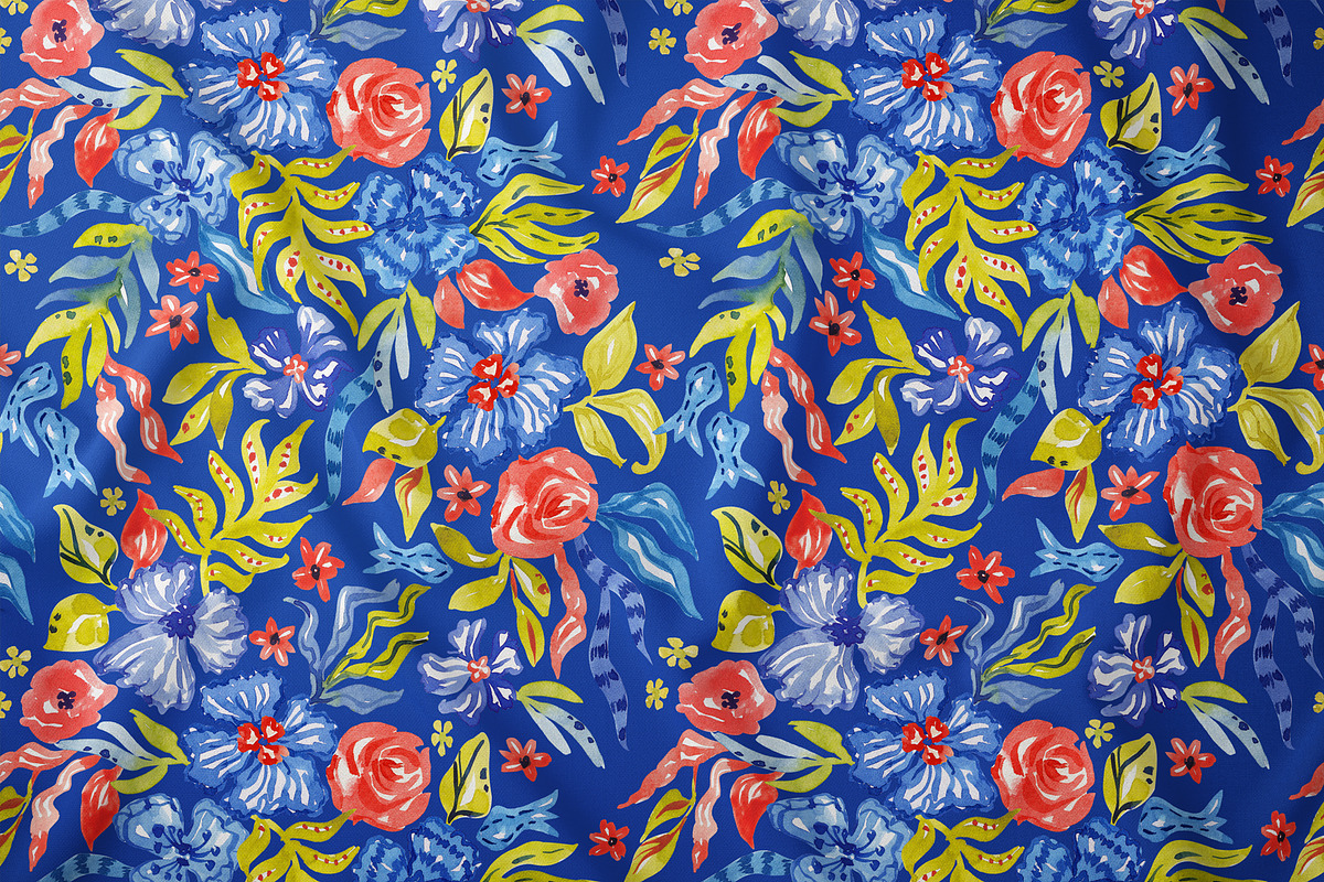 Whimsical watercolor garden print, a Pattern Graphic by SirenaArt (Photo 4 of 13)