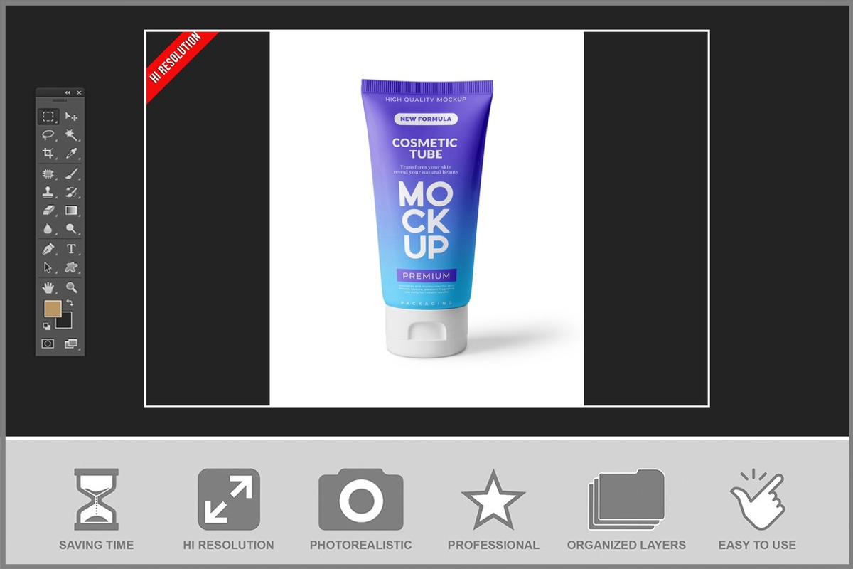 Luxury Cosmetic Tube Mockup, an Advertising Mockup by Bruno's Shop (Photo 2 of 3)