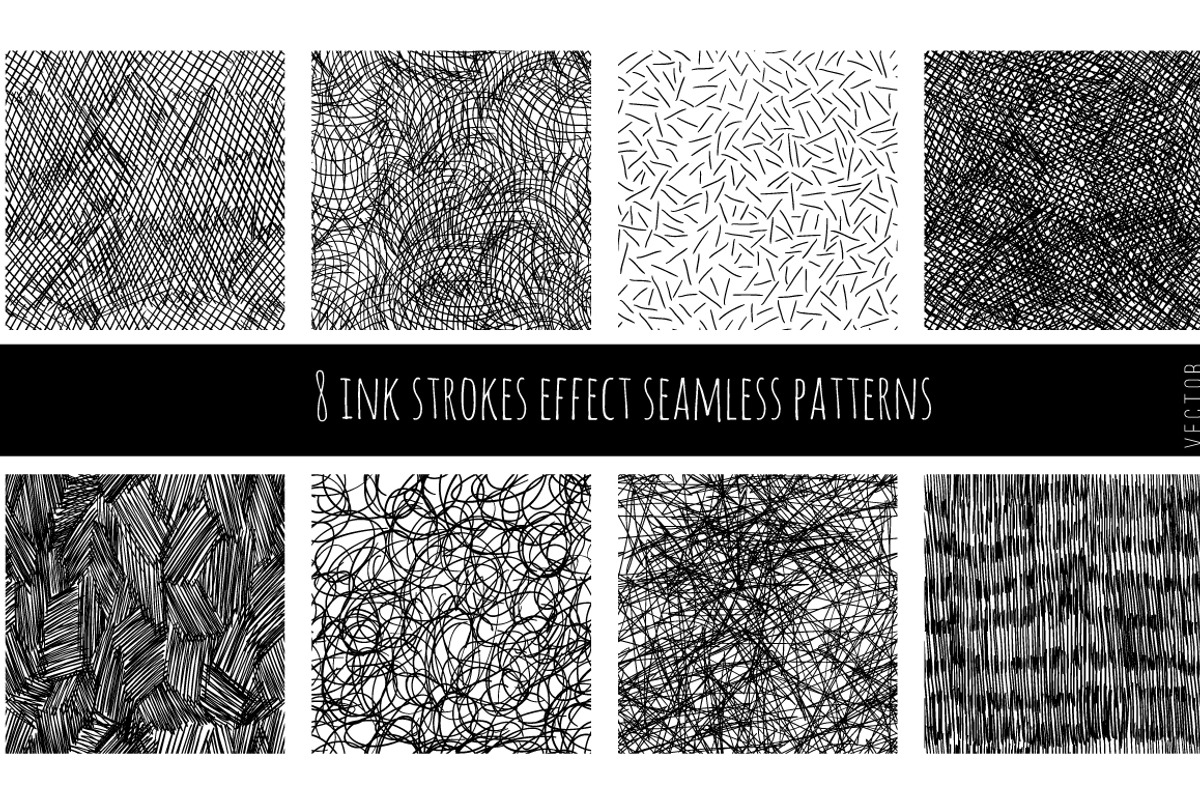 Set of 8 ink strokes effect patterns, a Pattern Graphic by AnastasiaFears (Photo 1 of 5)