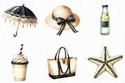 Ivory and Black Hello Summer Clipart, an Illustration by OK Design (Thumbnail 4 of 5)