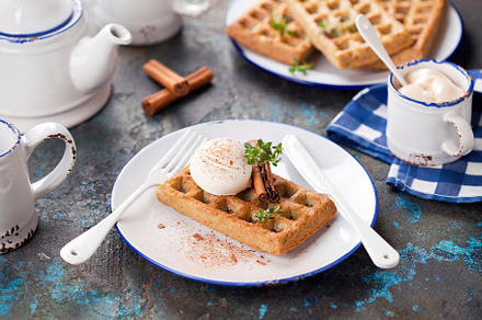 Homemade grain free cinnamon waffles