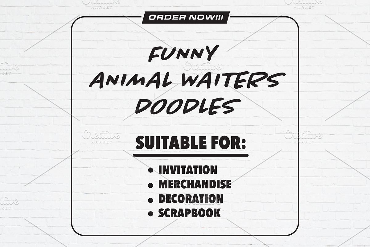 Animal Waiters Hand Drawn Doodle, an Animal Illustration by Guavanaboy (Photo 3 of 3)