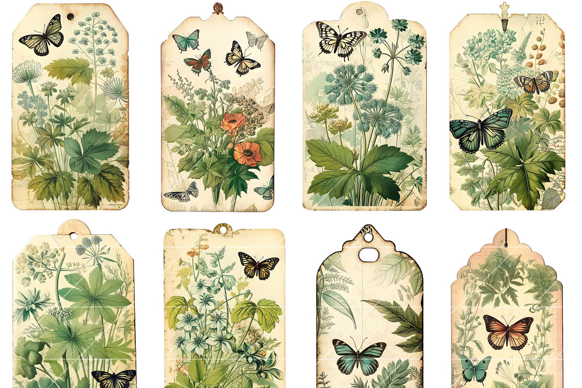 Vintage Botanical Digital Paper, a Background Graphic by BusyDaydesign (Photo 3 of 8)