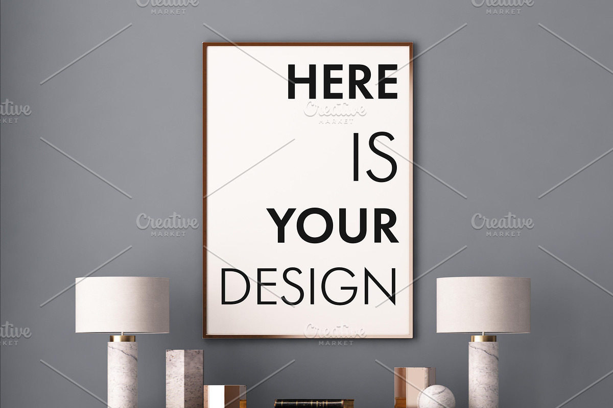 15 mockup of posters in the interior, a Print Template by FilL239 (Photo 15 of 16)