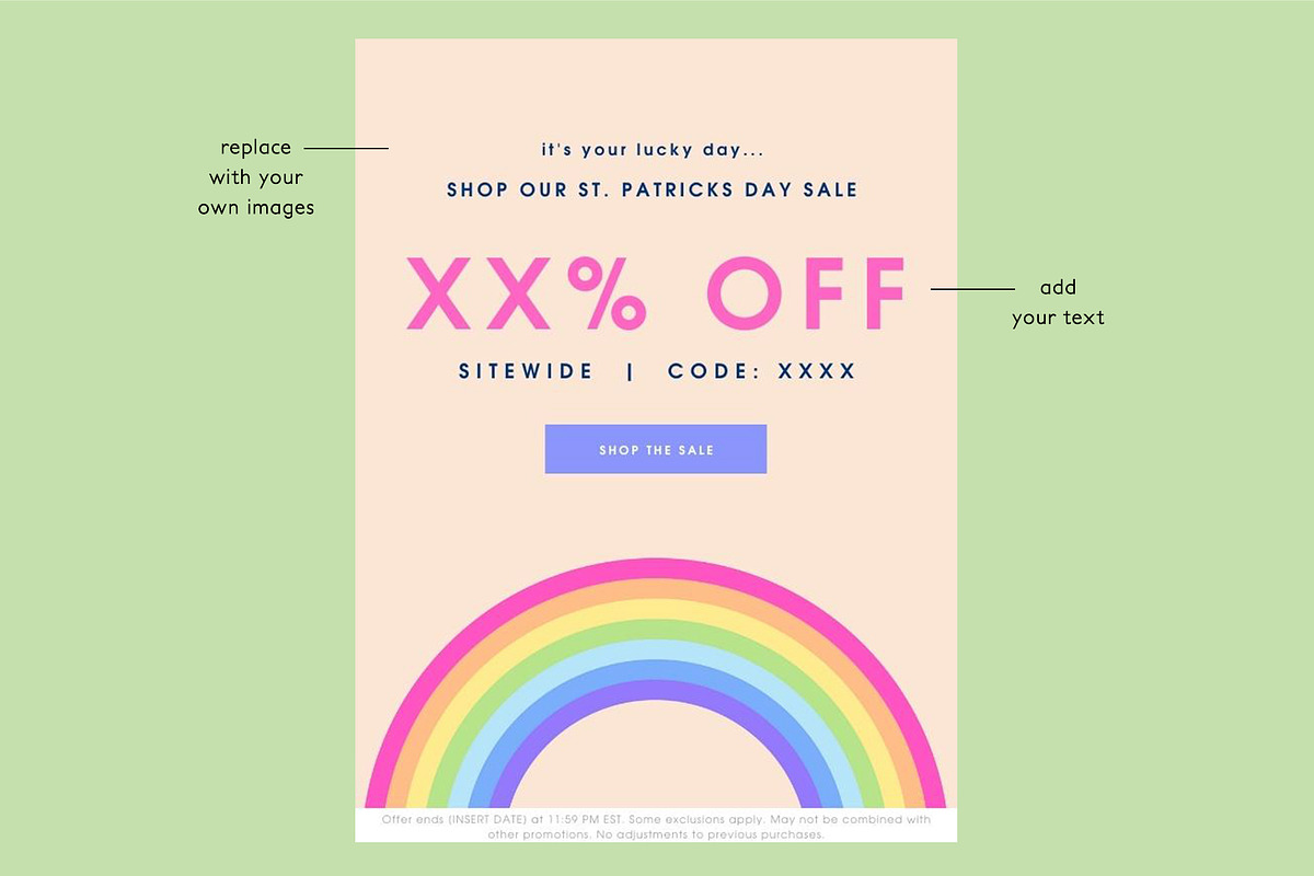 St. Patricks Day Sale Email Template, an Email Template by KikiBunnyCreative (Photo 2 of 7)