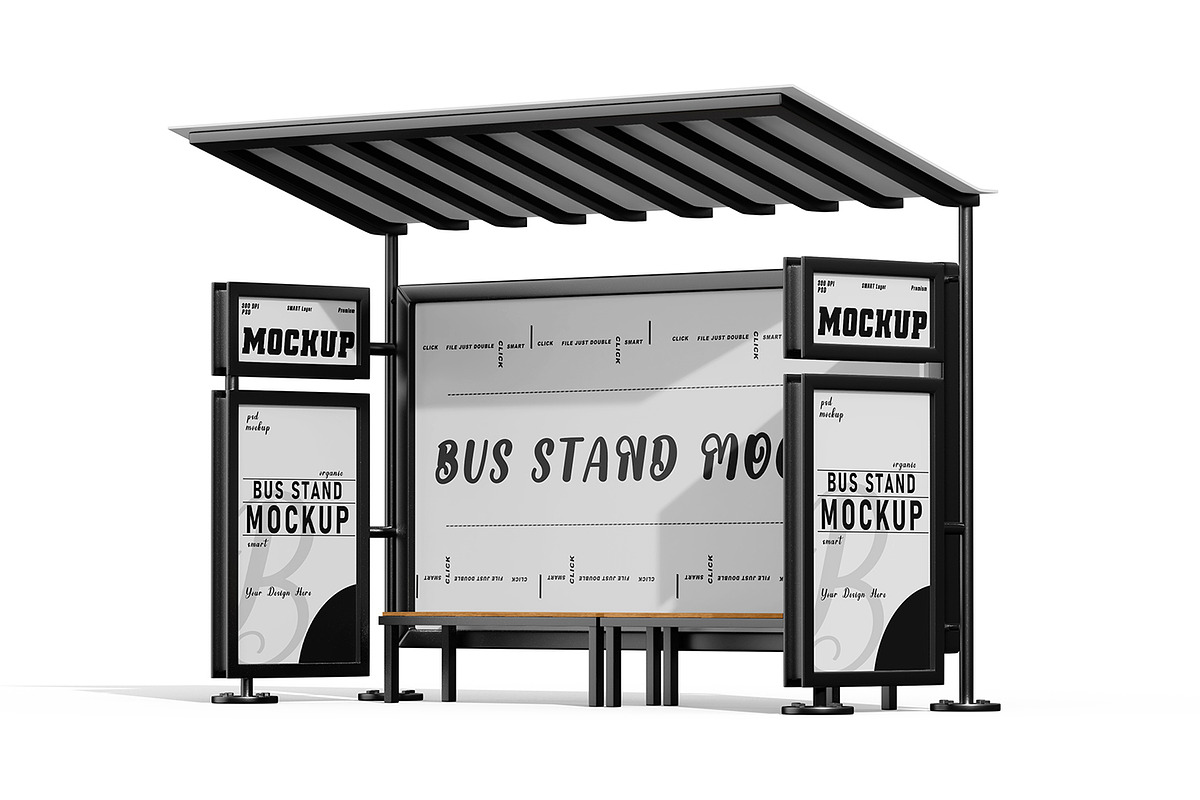 Bus Stop Billboard Mockup Set, an Advertising Mockup by pixelmock (Photo 7 of 11)